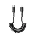 SA38-CC3 60W/SA38-CL3 30W Coiled Fast Charging Data Cable for Car (Type-C to Type-C/PD) 1.5m-Black