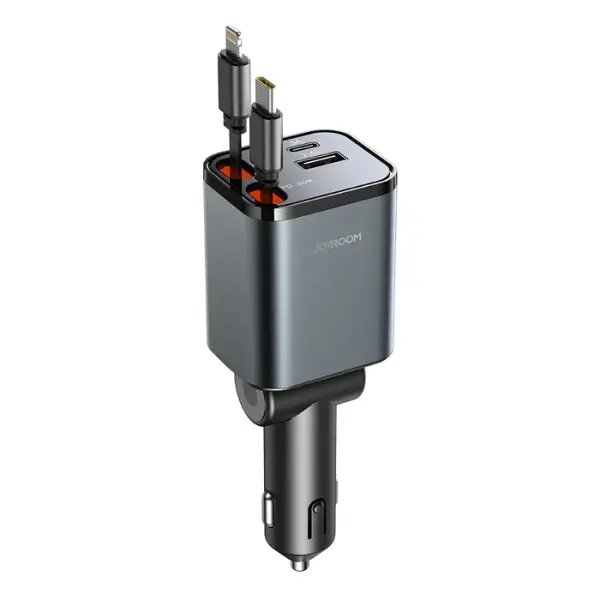 JR-CCL05 Retractable Car Charger 4 in 1 2025 Ultra-Compact