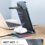 JR-WQN01 3 in 1 Magnetic Charging Station for phone for watch for earphone